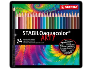 Kleurpotloden Stabilo Aquacolor 24Stuks Metalen Etui Assorti - 2