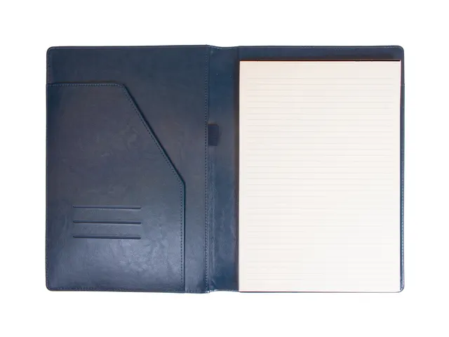 Schrijfmap Multo Hannibal A4 blauw kunstleder met schrijfblok