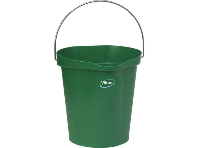 Vikan 56942 emmer 12 Liter met schenktuit Metaaldetecteerbaar Groen