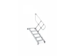 industriële trap,bordes H 1,75m,7treden,trede D 175mm,verzinkt