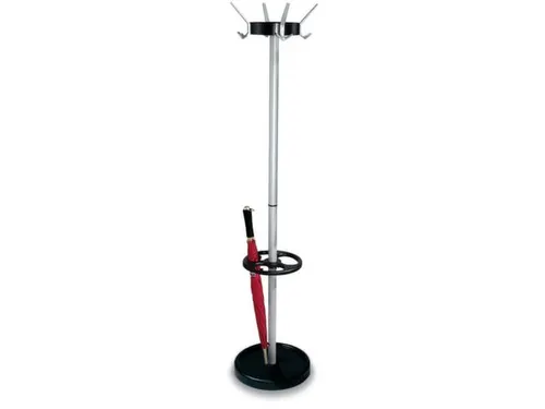 Kapstok 1800x500mm 4/8hoed-/jashaken Paraplubak Aluminium-zilver/zwart