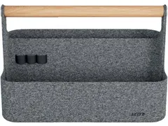 Organisateur Bureau Portable, Avec Poignée, Feutre, Gris