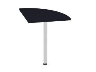 koppelelement voor bureau,90 °,HxBxD 720-840x600x600mm,rond,CC-zwart - 2