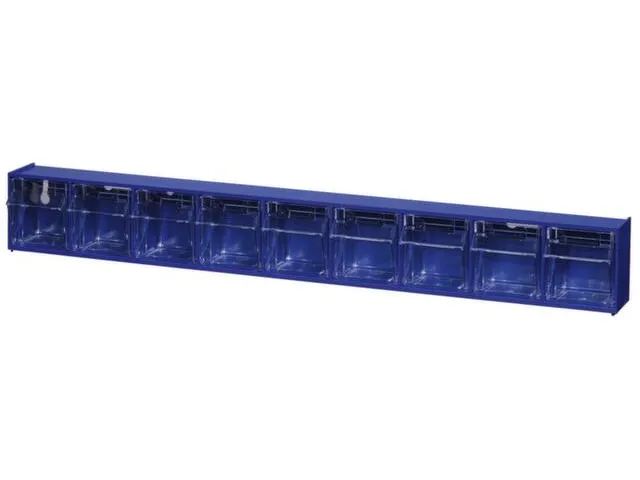 Assortimentsbak Hxbxd 80x600x65mm 9bakken Polystyreen Blauw