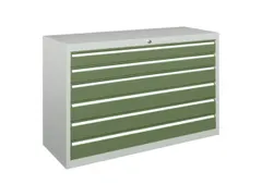 ladekast 800x1023x600mm 6laden cilinderslot RAL7035 front RAL6011