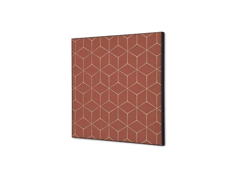 Wanddecoratie Textiel Set 40x40cm Hexagon Roest bruin