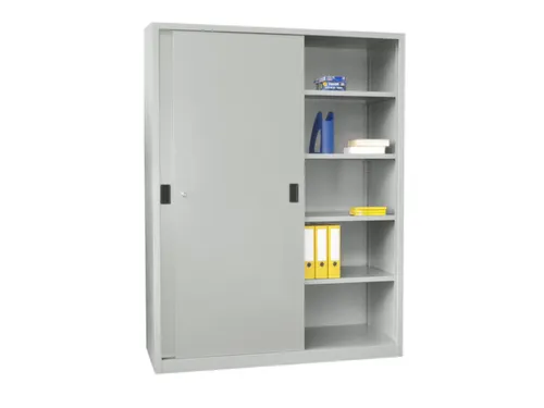 schuifdeurkast,HxBxD 1950x1500x500mm,RAL7035,front RAL7035