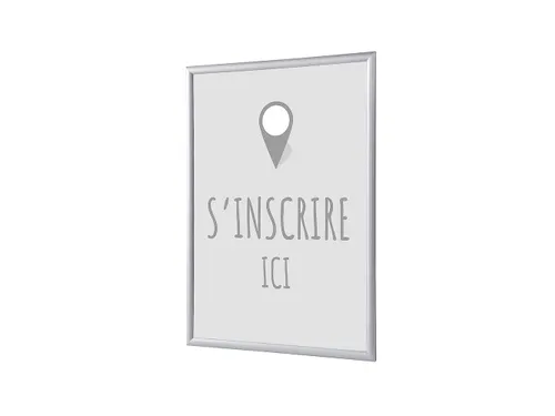 Kliklijst A1 complete set met print "S'incrire ici" Grijs