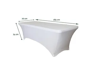 Tafelrok BRASQ 183x76x74cm wit - 3