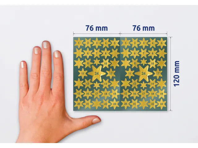 Étiquette Z-design De noël étoiles dor - 2 feuilles