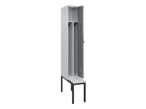 locker met bank,voor scheiding van kleding,HxBxD 2120x300x815mm,1vak