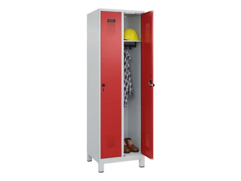 locker,HxBxD 1950x600x500mm,2vak,vak B 300mm,draaigrendel,voeten