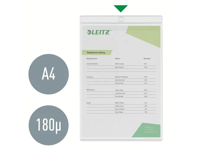 U-map Leitz 4094 A4 met ophangoog 0.20mm PVC transparant