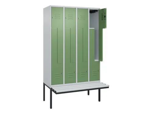 Z-garderobekast,HxBxD 2120x1200x815mm,8vak,vak B 300mm,cil.-slot