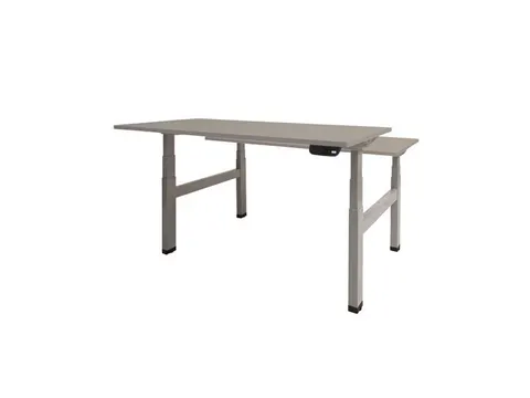 Dextro Plus Duo Zit-sta Bureau Elektrisch 160x80 Licht Grijs 25mm Alu