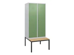 locker met bank,HxBxD 1950x800x815mm,2vak,vak B 400mm,cil.-slot