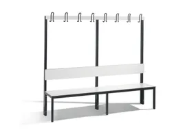 omkleedbank,HxLxD 1650x2000x407mm,HPL wit,frame staal RAL7021