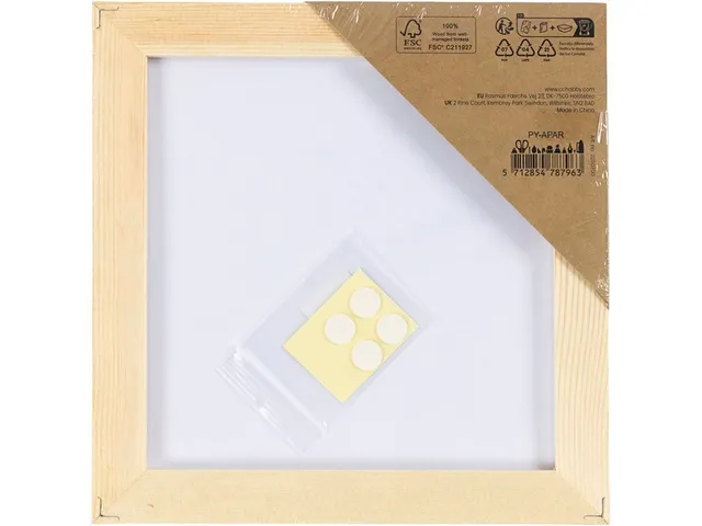 Canvaspaneel Creativ Company met lijst 158x158mm wit