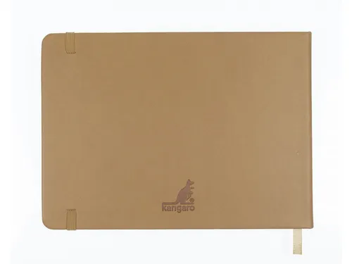 Schetsboek Kangaro A5 landscape taupe PU HC 80 vel 140gr roomwit met e