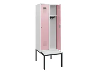 locker met bank,HxBxD 1950x600x815mm,2vak,vak B 300mm,cilinderslot - 1