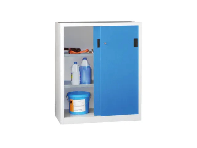 schuifdeurkast,HxBxD 1200x1000x600mm,RAL7035,front RAL5012