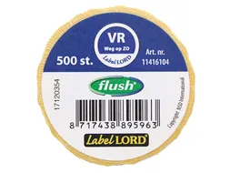 Voedseletiketten 59x23x59mm Flushlabel VR weg op ZO