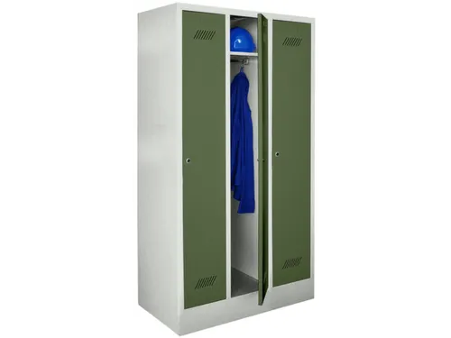 locker,HxBxD 1850x900x500mm,3vak,vak B 300mm,RAL7035,front RAL6011