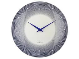 Wandklok Nextime dia 50cm bolvormig glas blauw kunststof Deep