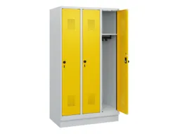 schoollocker,HxBxD 1630x900x500mm,3vak,vak B 300mm,draaigrendel,sokkel