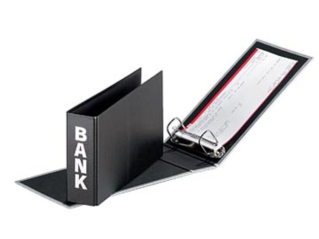 Bankordner 14x25 cm Zwart | Klasseermap.be