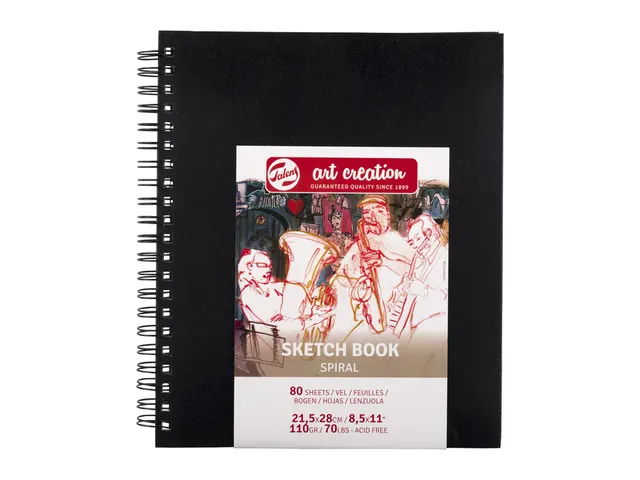 Schetsboek Talens Art Creation Zwart Spiraal 21x28cm 110gr 80vel