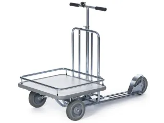 transportwagen,1trede,laadvl. LxB 580x680mm,houtplaat,glansverzinkt - 1