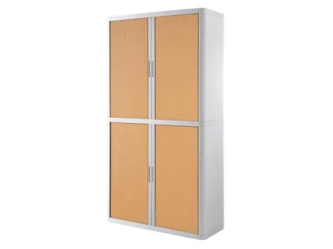 Roldeurkast HxBxD 2040x1100x415mm 4 Oh Romp Wit Front Beuken