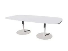 Linesto vergadertafel 240x120 deens ovaal krijtwit 25mm wit