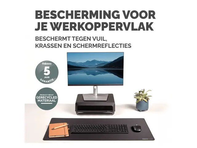 Bureau-onderlegger Fellowes Breyta zwart 80x40cm