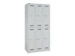 Dubbeldekse garderobekast,HxBxD 1850x900x500mm,3x2vak.,vak B 300mm