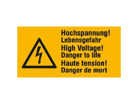 waarschuwings-combibord,Hoogspanning levensgevaar,PVC,HxB 32x65mm