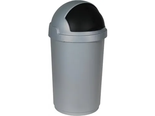 Roll Bulletbin 50 Liter Afvalbak Zilver Antraciet