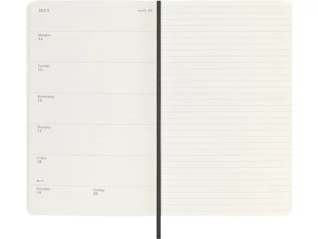 Agenda 2025/2026 Moleskine 18M Planner Weekly 7dag/1pagina large zwart