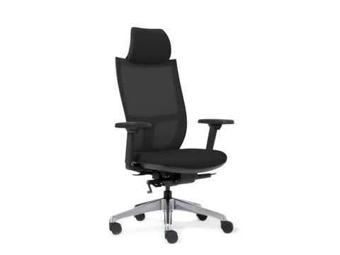 Bureaustoel Deluxe Lendensteun Zwart Met Hoofdsteun