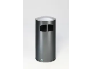 Afvalbak 75 liter HxØ 920x445mm 2inworpopeningen staal zilverkleurig - 1