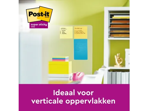 Memoblok 3M Post-it XL-LL Super Sticky 101mmx101mm groen met lijn 70 v