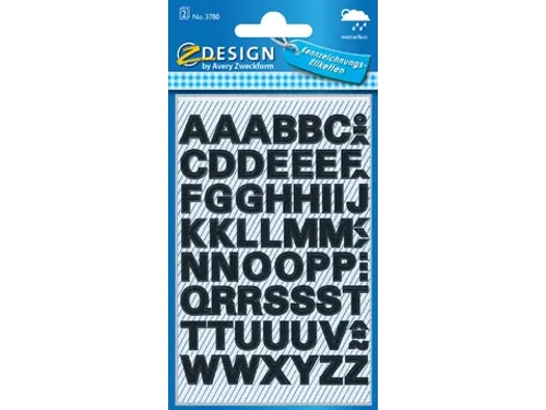 Avery Zweckform Etiketten letters A-Z 2 blad zwart waterbestendig