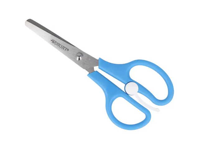 Schaar Westcott Kids 13cm met open hulp blauw in polyzak