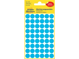 Etiket Avery Zweckform 3142 Rond Ø12mm Blauw 270 Stuks - 3