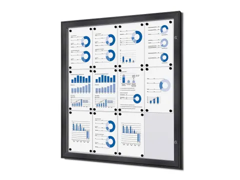Vergrendelbaar vitrine mededelingenbord Indoor/Outdoor 12xA4 Antraciet