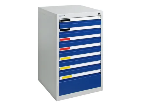 Ladekast Hxbxd 900x500x500mm 7 Laden Romp Ral7035 Front Ral5010