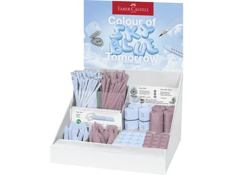 Présentoir de comptoir Faber-Castell Grip 2001 Sky Blue et Rose Shado