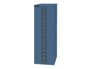 kantoor-ladekast HxBxD 860x279x380mm 15 laden romp + front blauw staal - 3