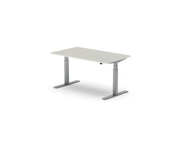 Elektrisch ihv bureau,HxBxD 650-1310x1400x800mm,blad lichtgrijs